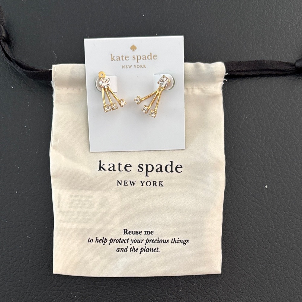 Kate Spade Gold and Crystal Drop Earrings